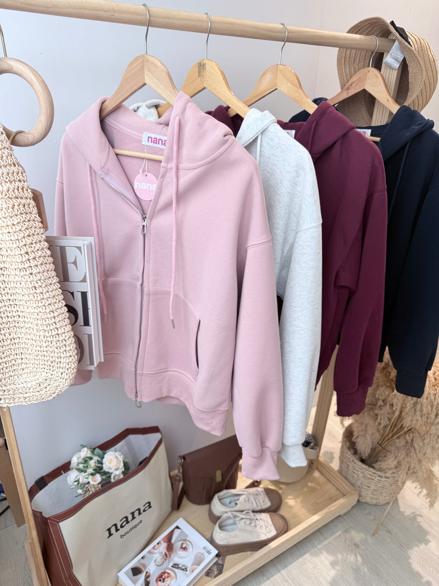 连帽拉链舒服滑小厚卫衣外套