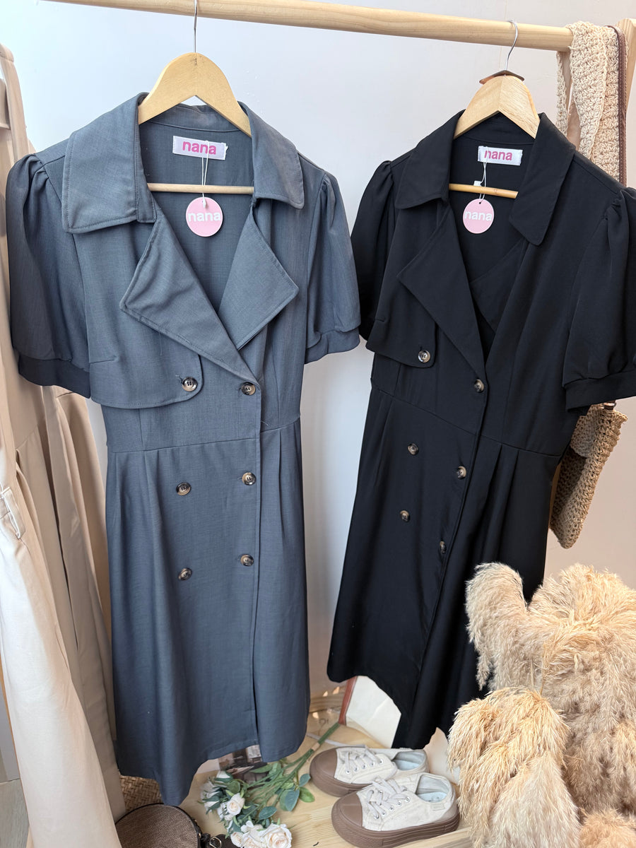 气质漂亮西装风衣款长裙套裙