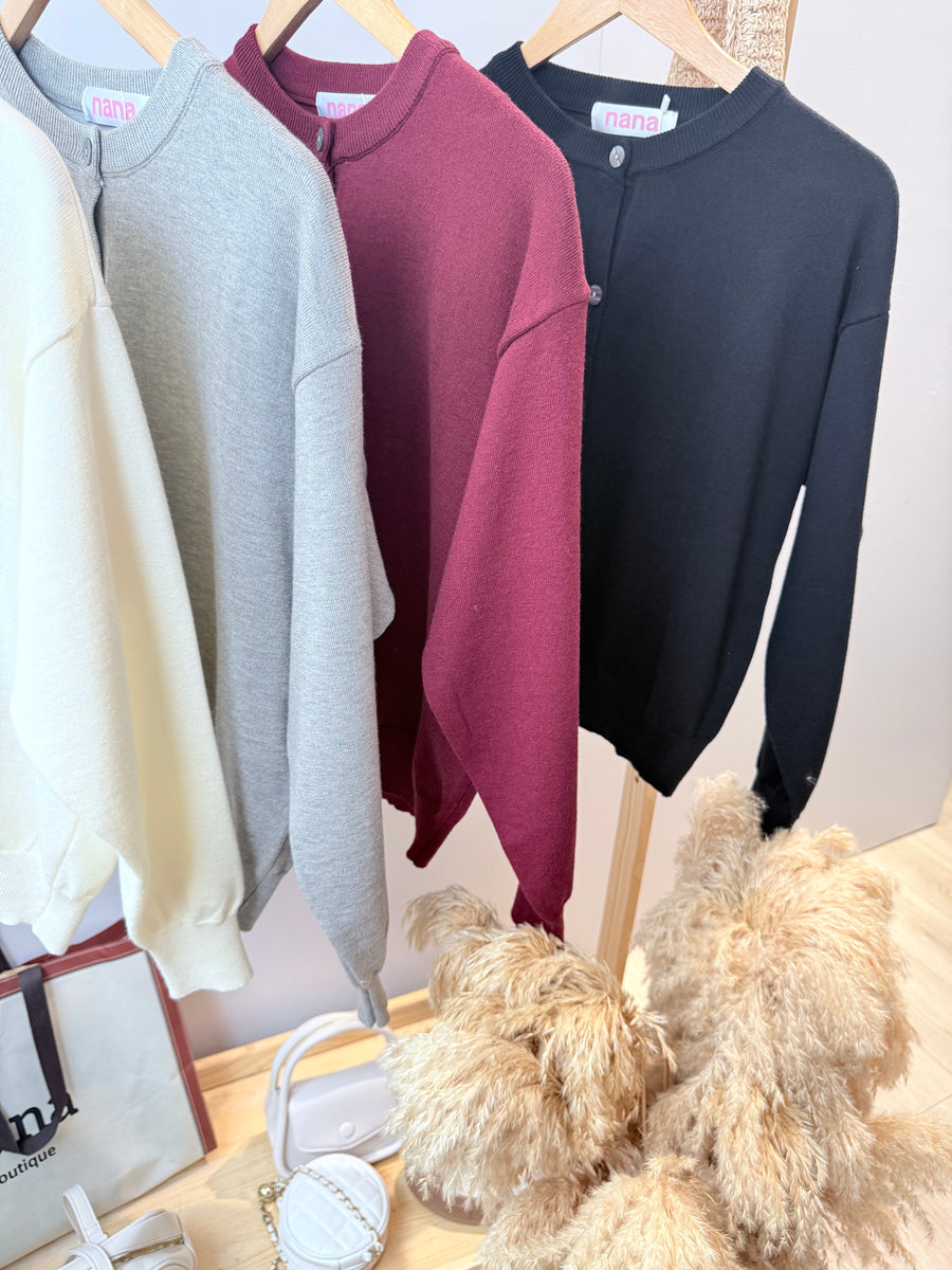 软针织单色外套