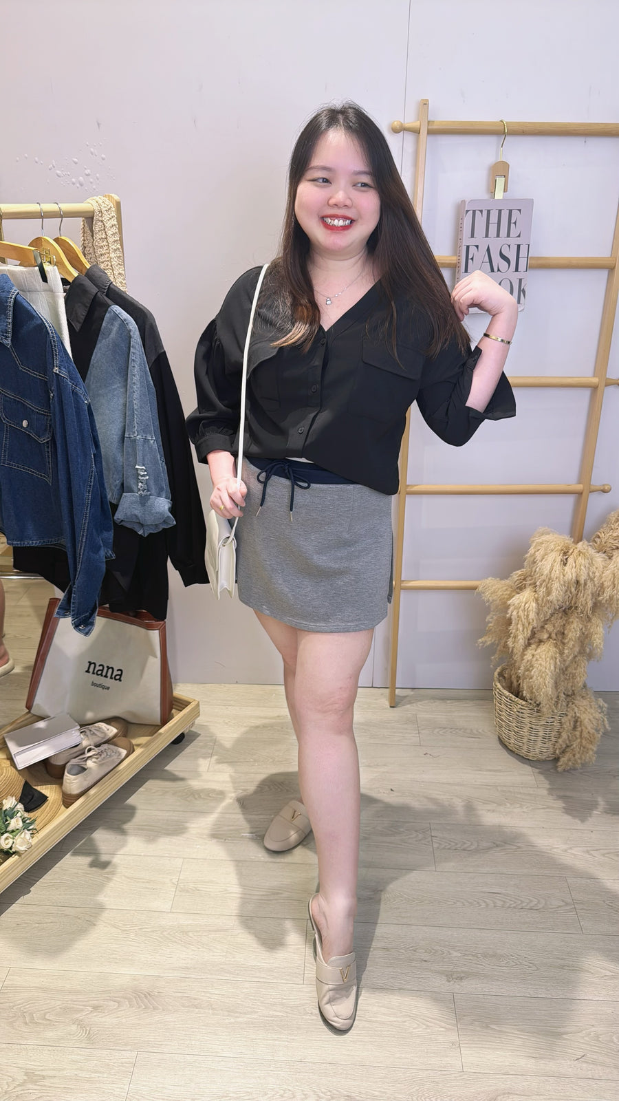 独家太空棉松紧腰大弹裤裙