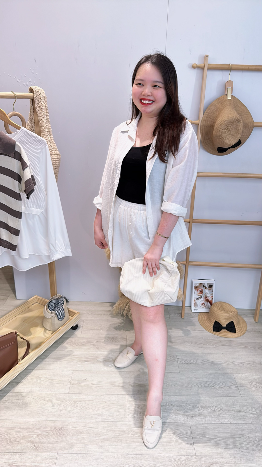 三件套软麻短裤套装