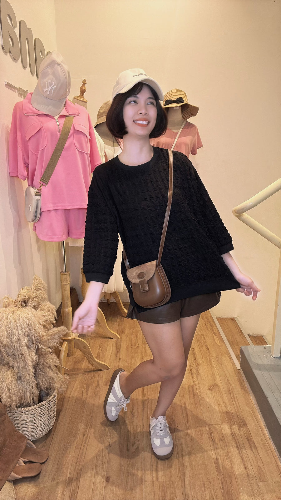 甜美泡泡棉宽松上衣