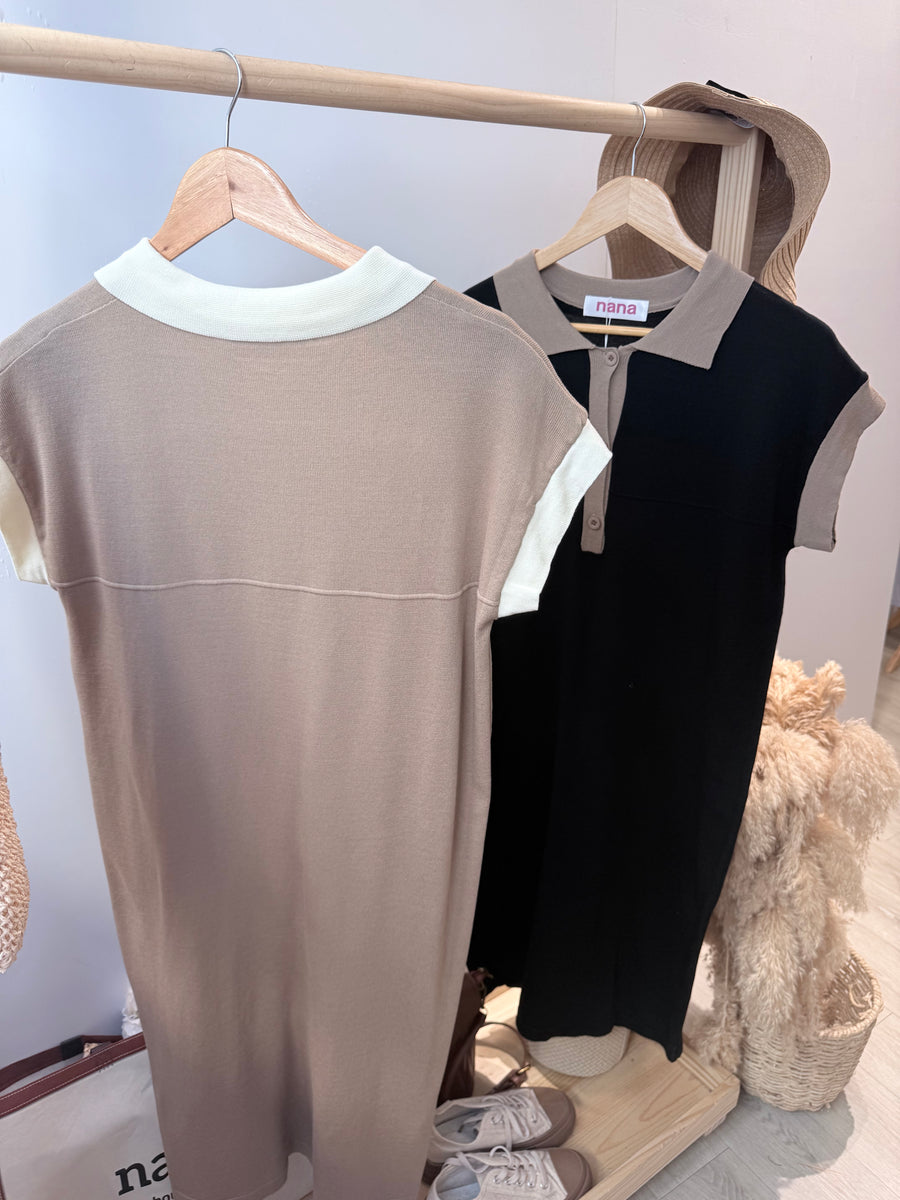 撞色显瘦瘦针织出袖懒人装