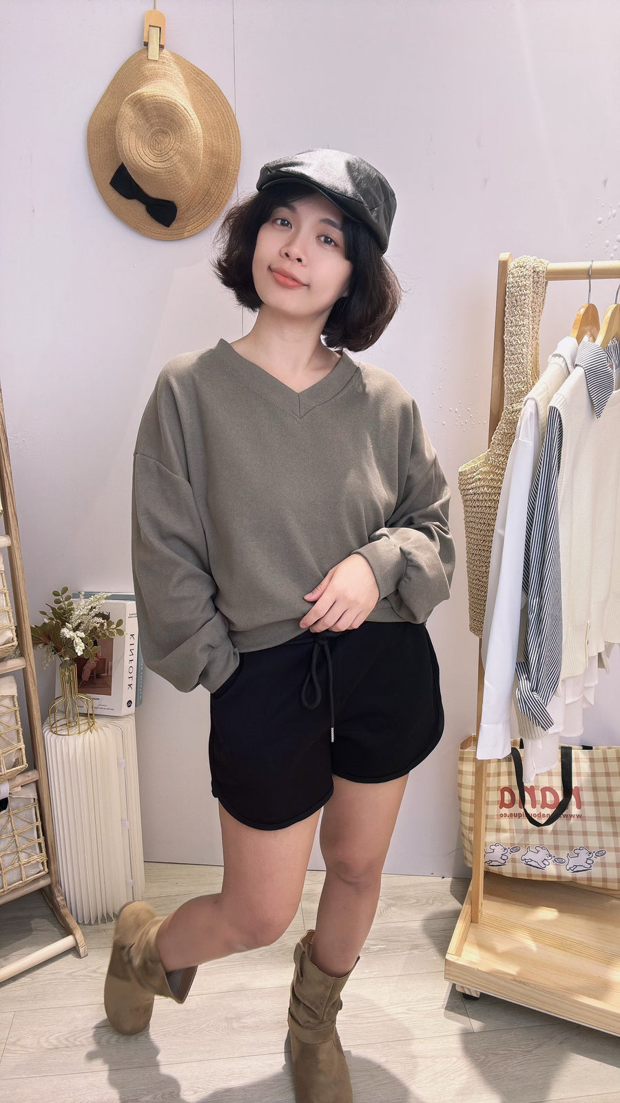 螺纹舒服棉质短上衣