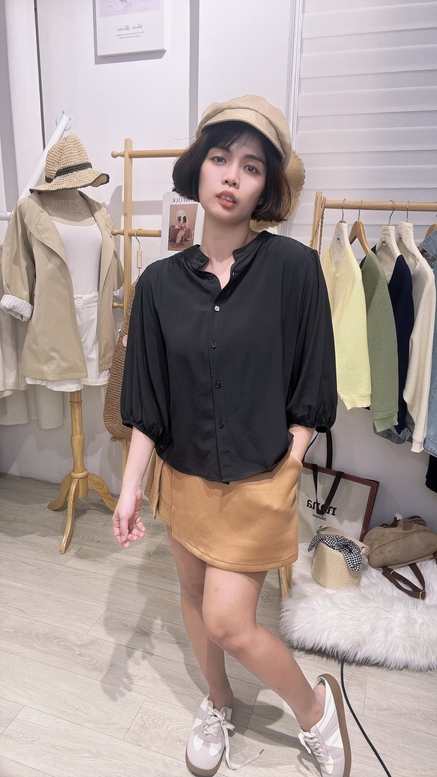 舒服棉麻七分袖衬衫