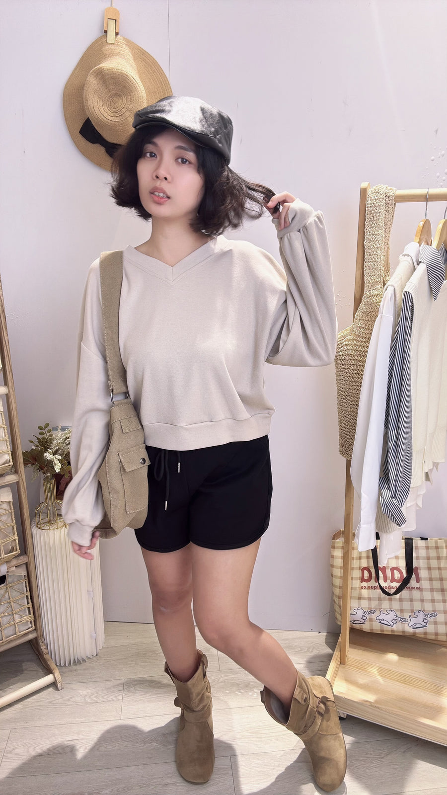 螺纹舒服棉质短上衣