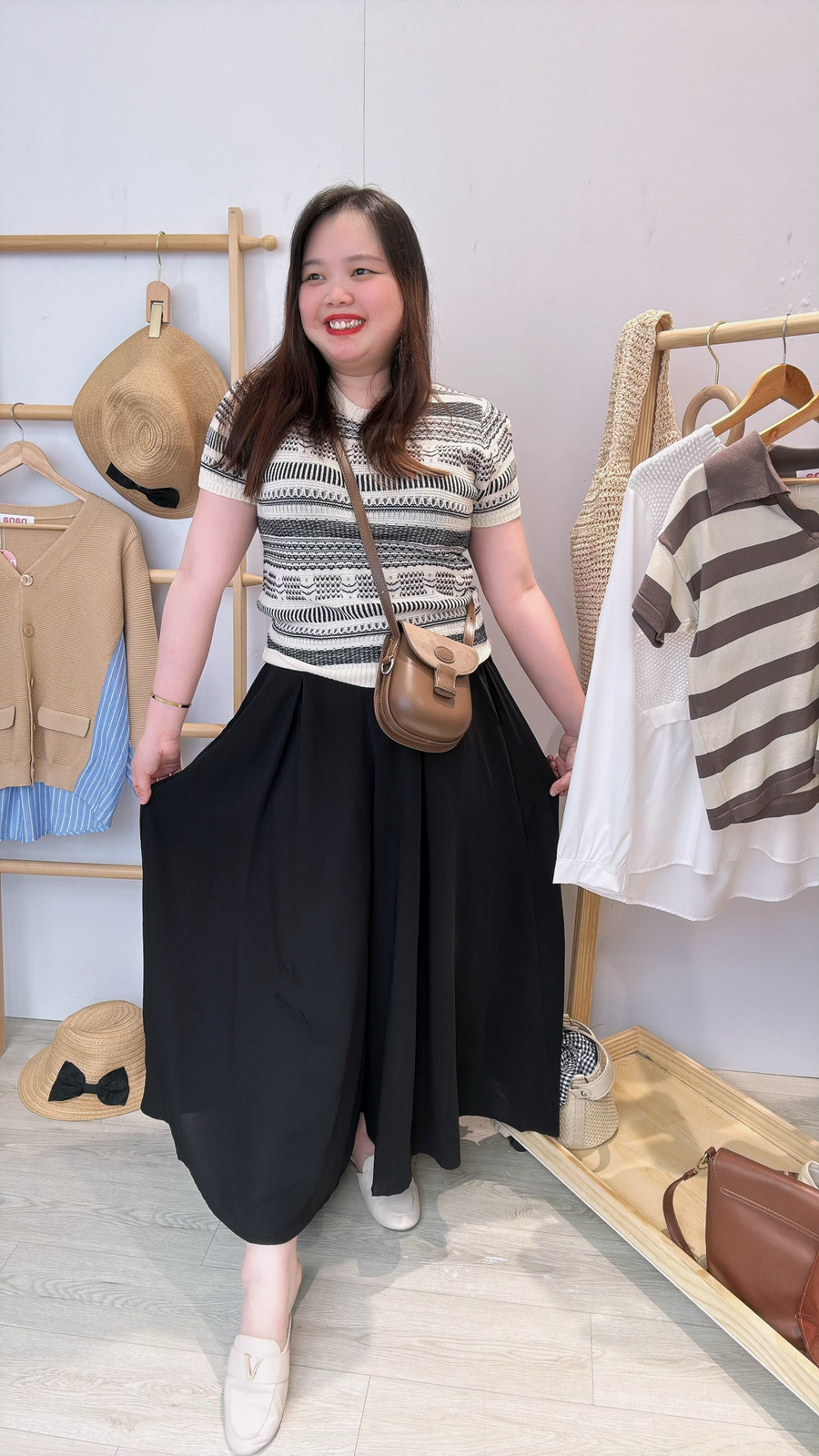 复古漂亮条纹针织上衣