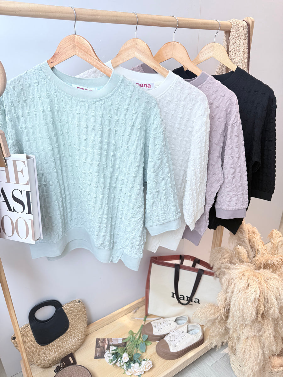 甜美泡泡棉宽松上衣