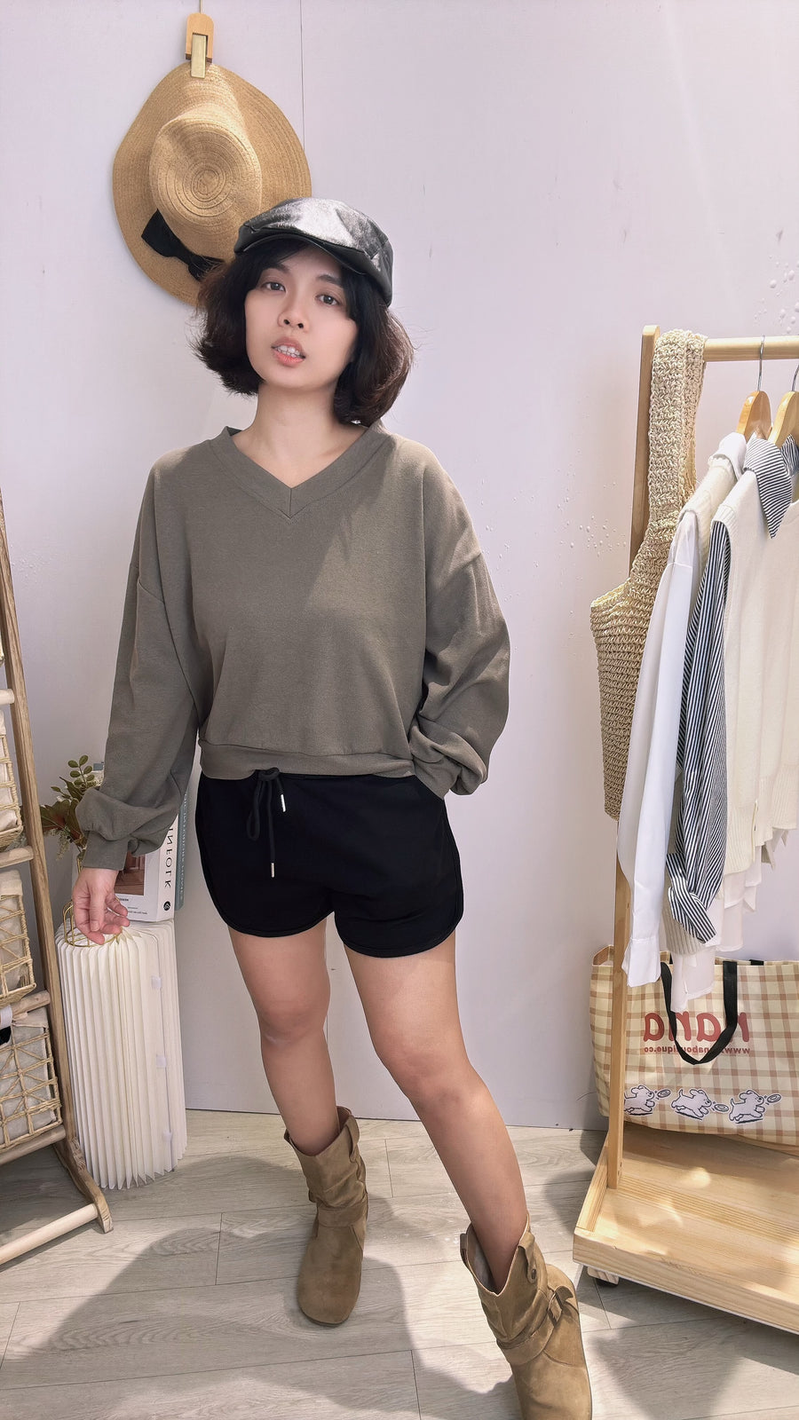 螺纹舒服棉质短上衣