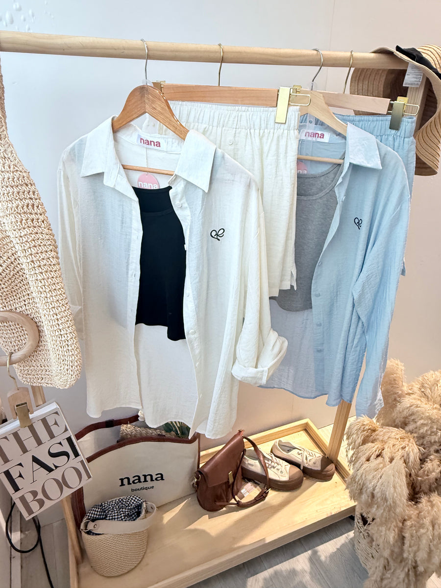 三件套软麻短裤套装