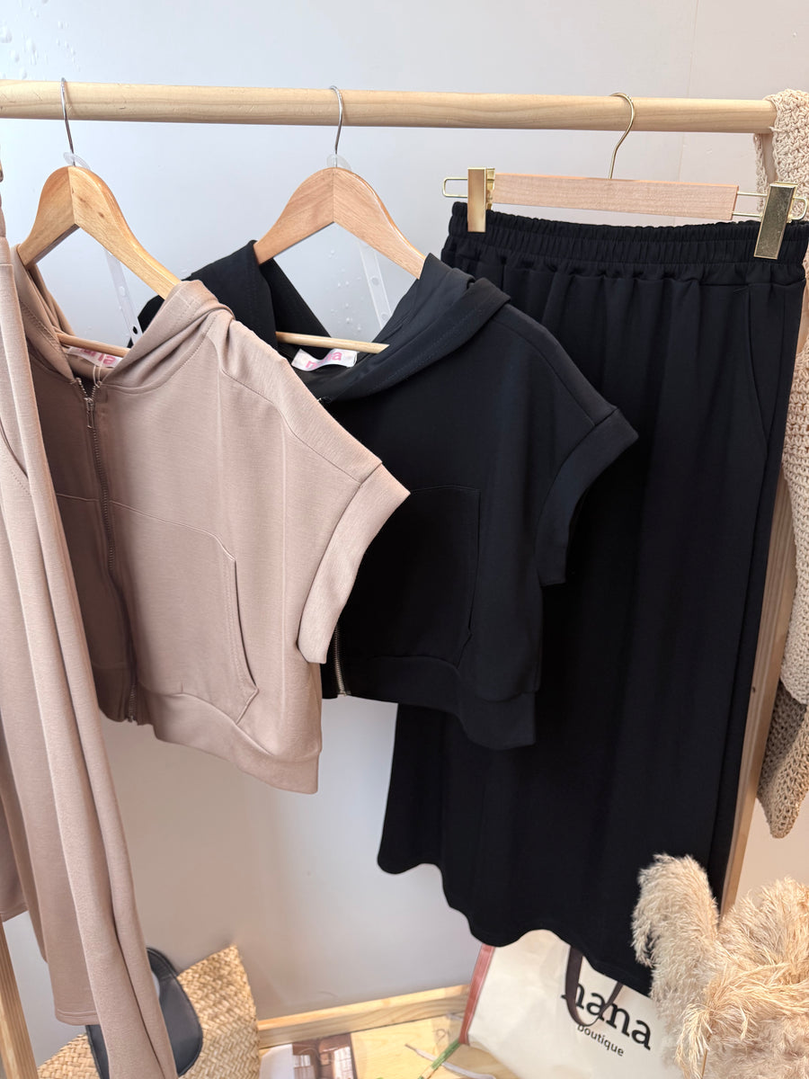 太空棉好好穿连帽长裙套装