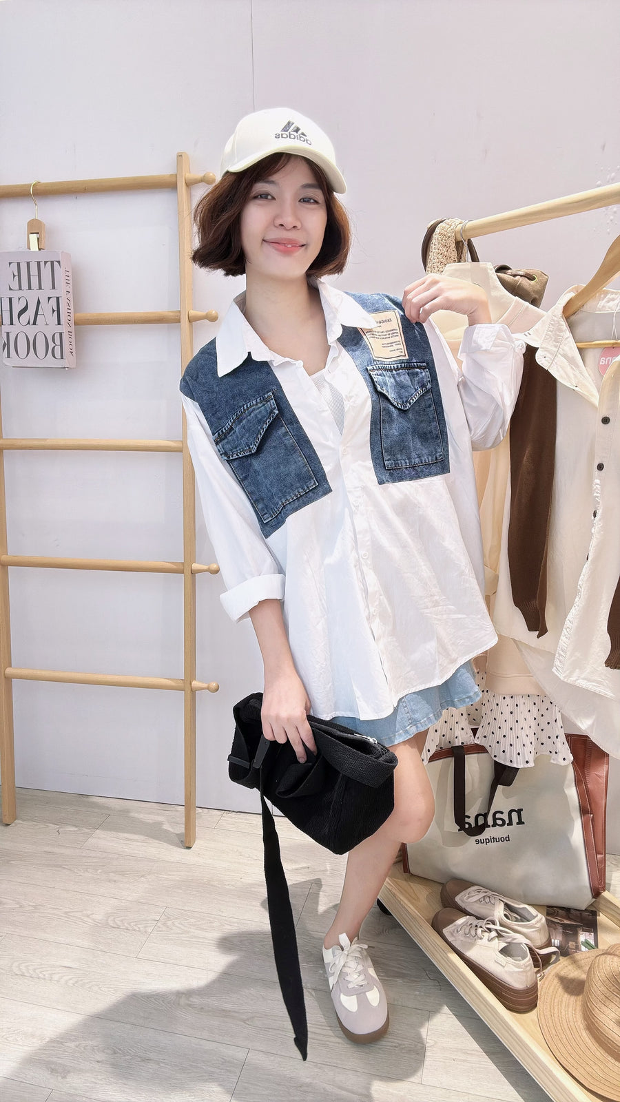 牛仔边单色衬衫