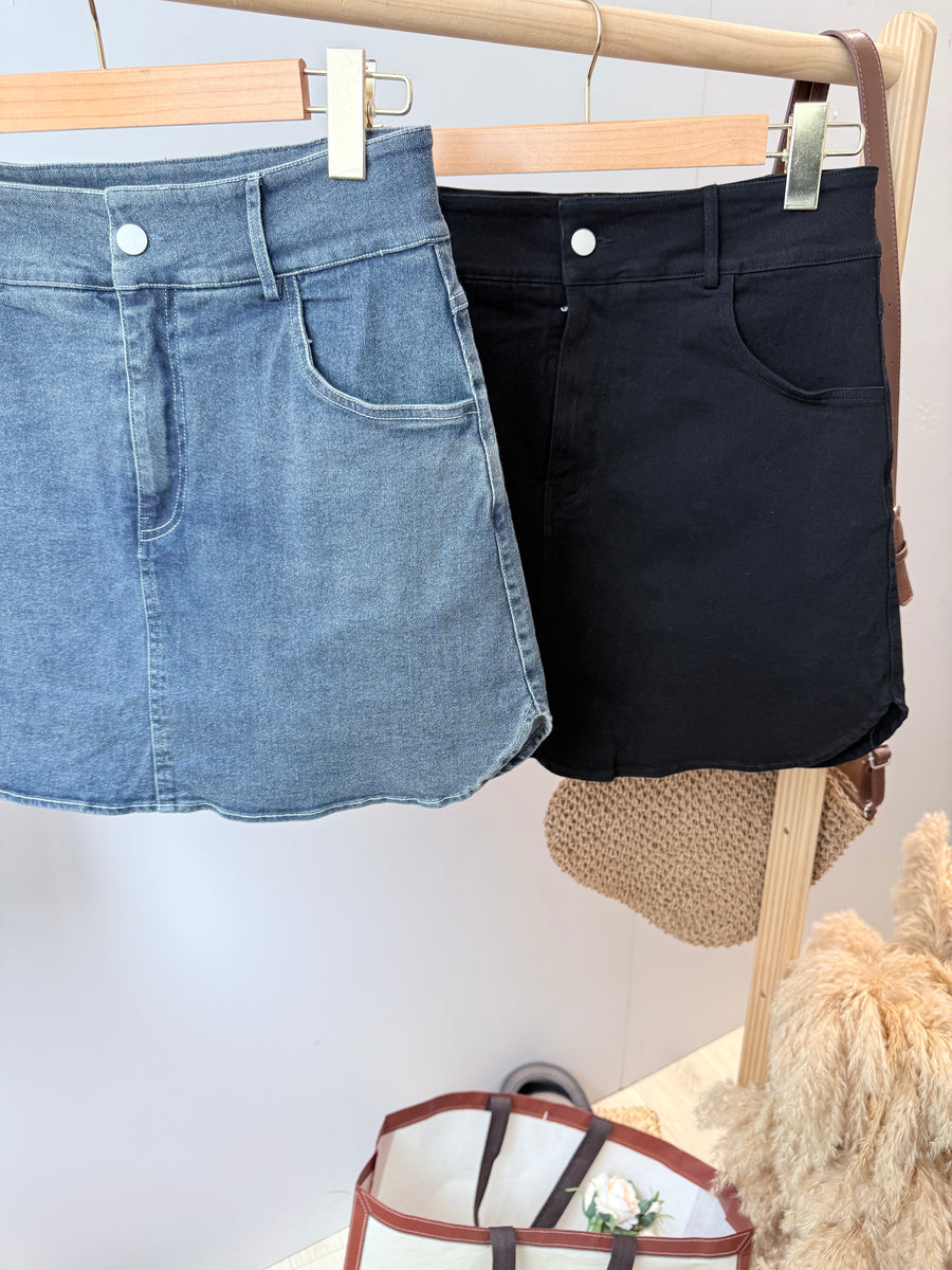 耐看百搭弹力牛仔裤裙