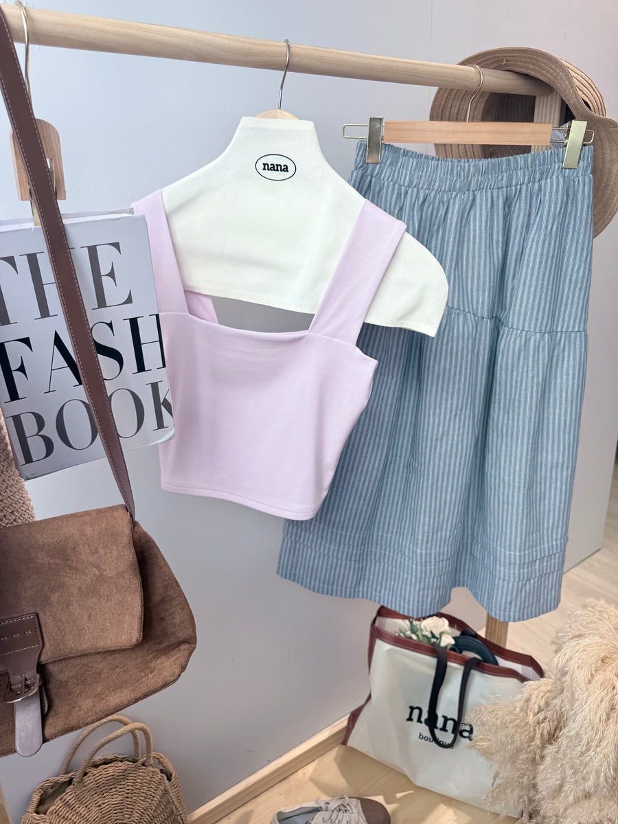 粗肩带短版棉质百搭内搭