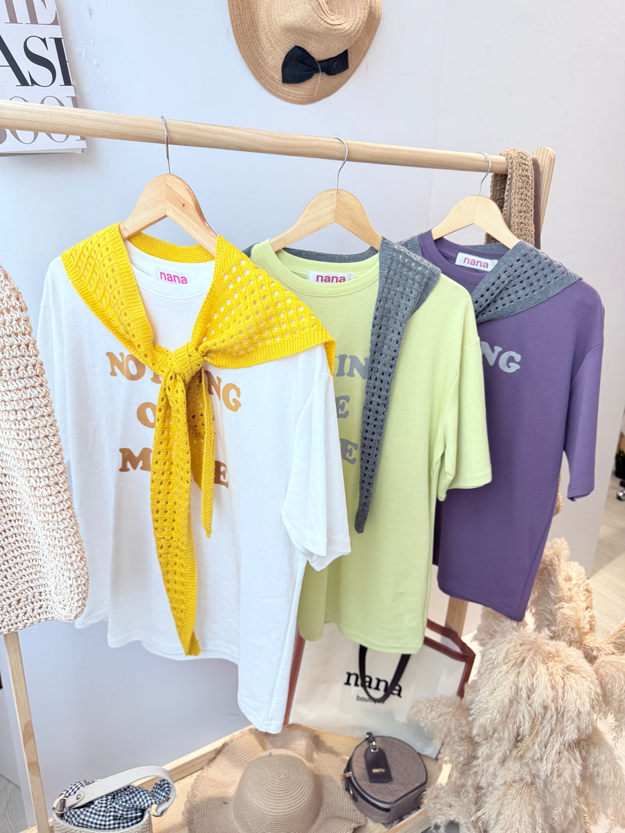 披肩字母Over滑滑棉 T