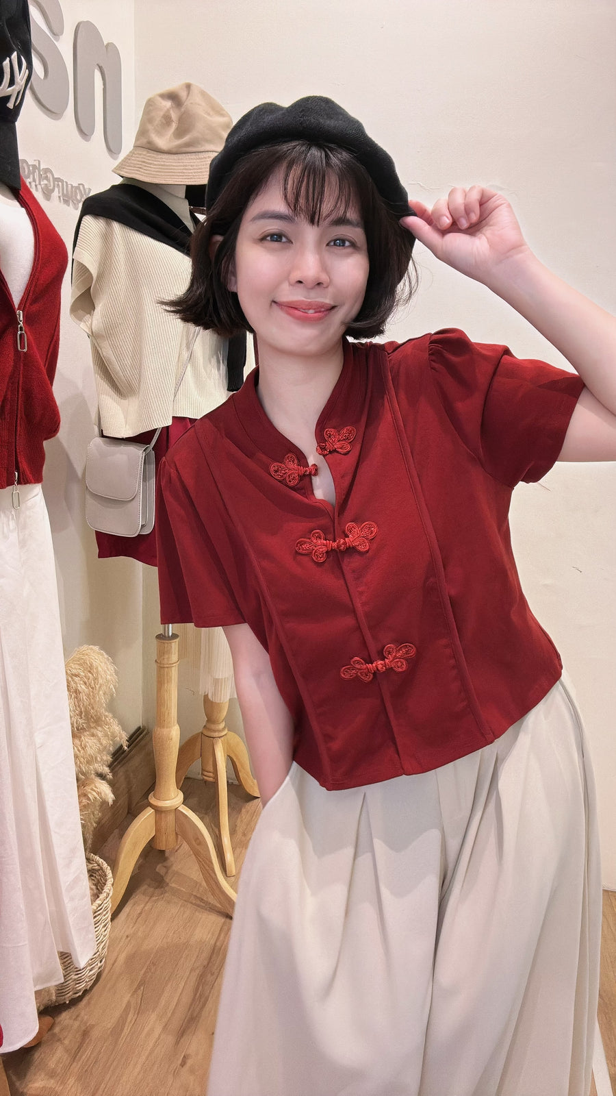 复古棉质旗袍上衣