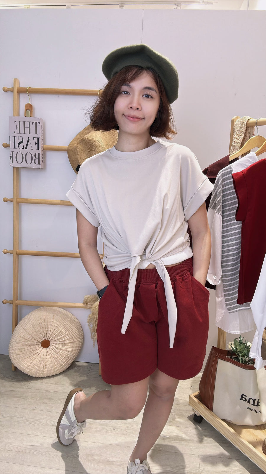 nana经典款绑带收腰好穿棉质上衣