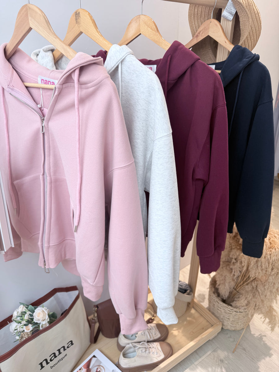 连帽拉链舒服滑小厚卫衣外套