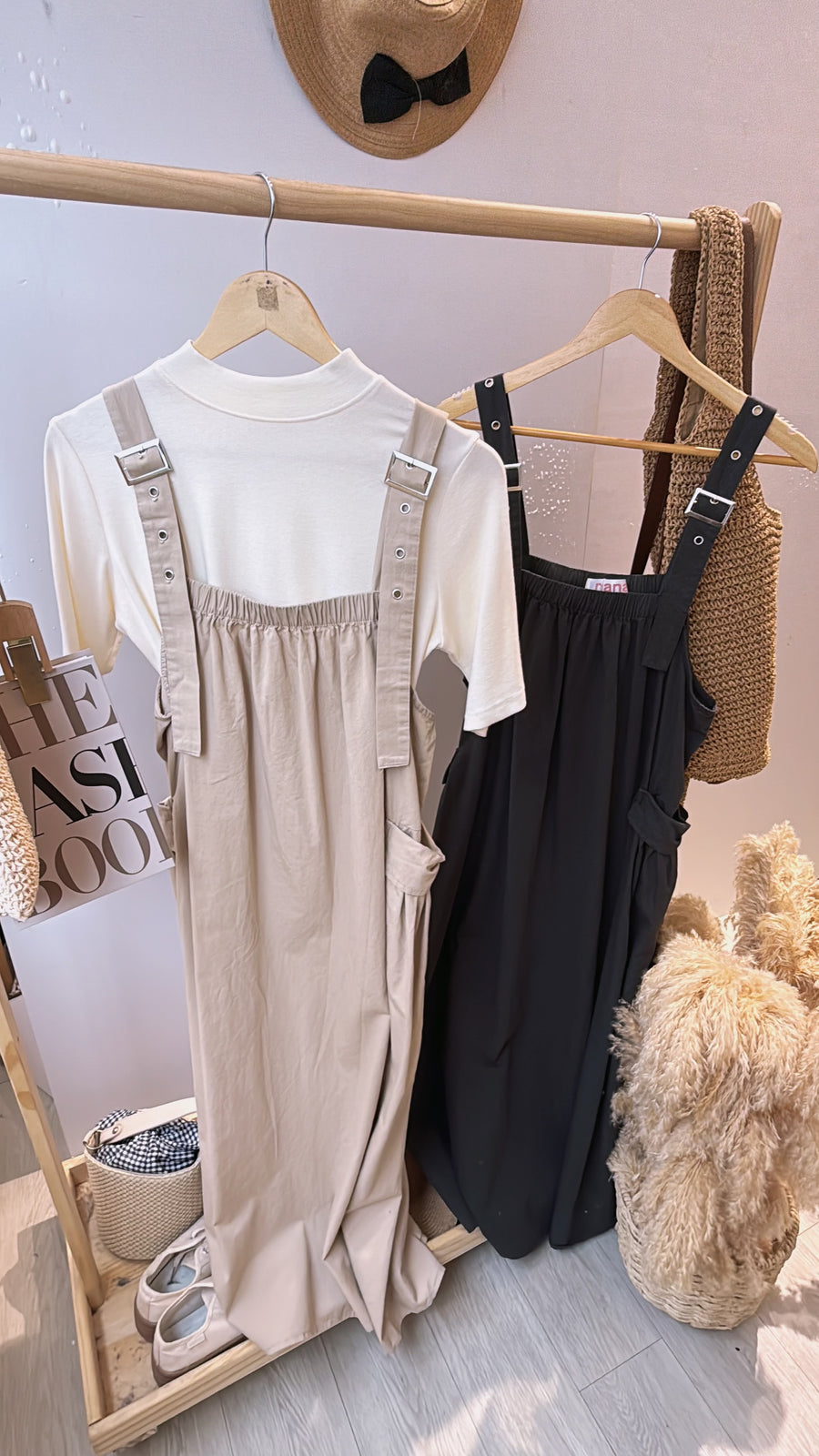 吊带工装连身裙