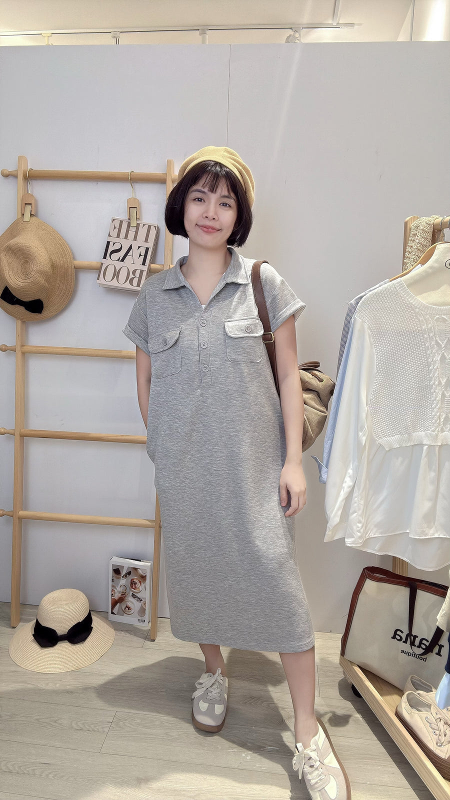 太空棉工装连身裙