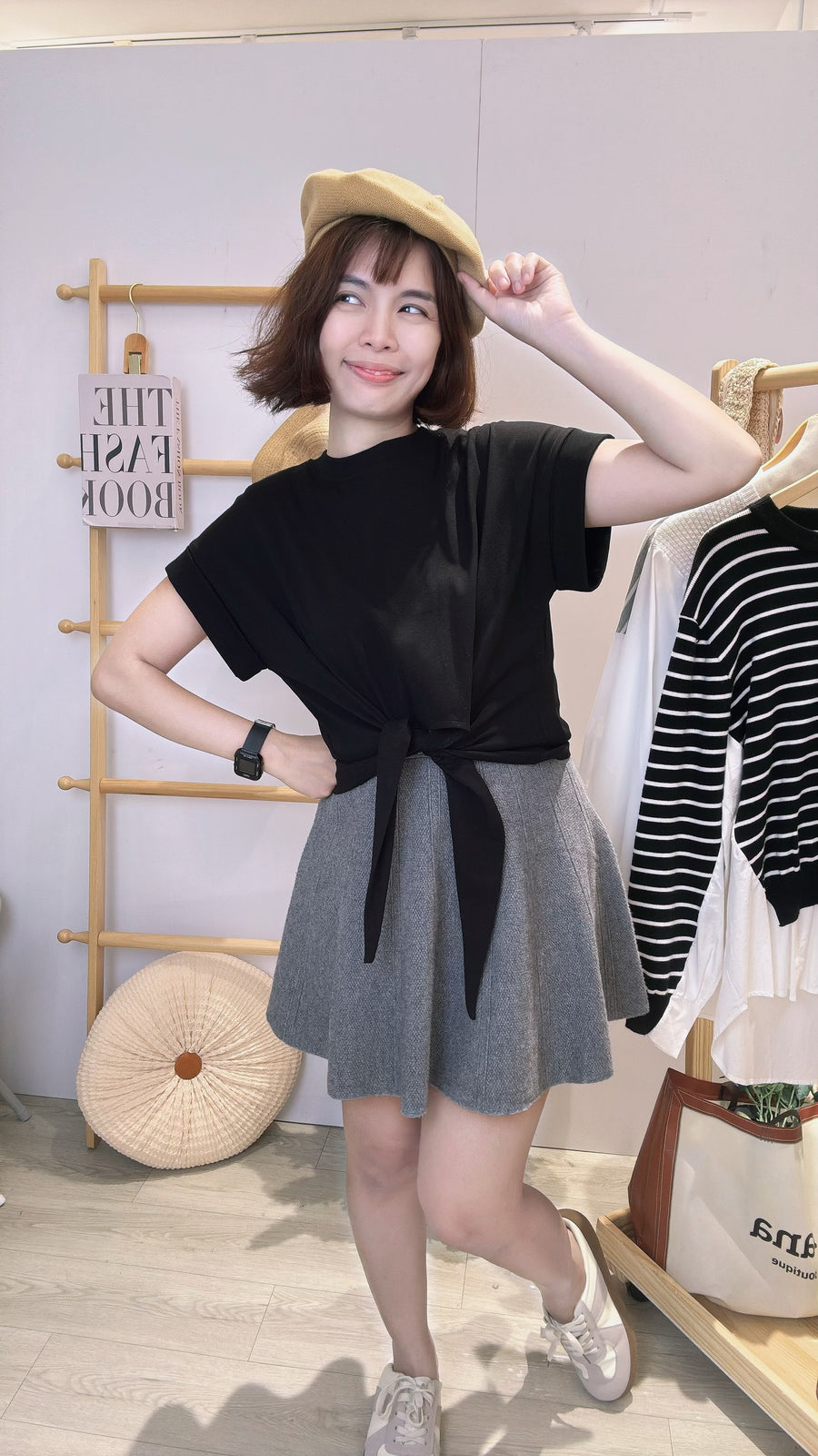 nana经典款绑带收腰好穿棉质上衣