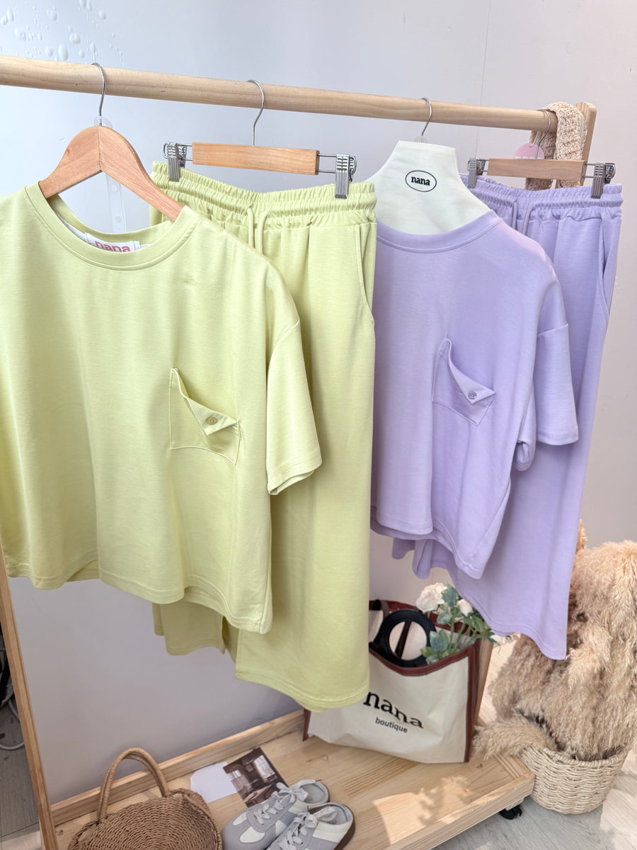 太空棉糖果色开叉长裙套装