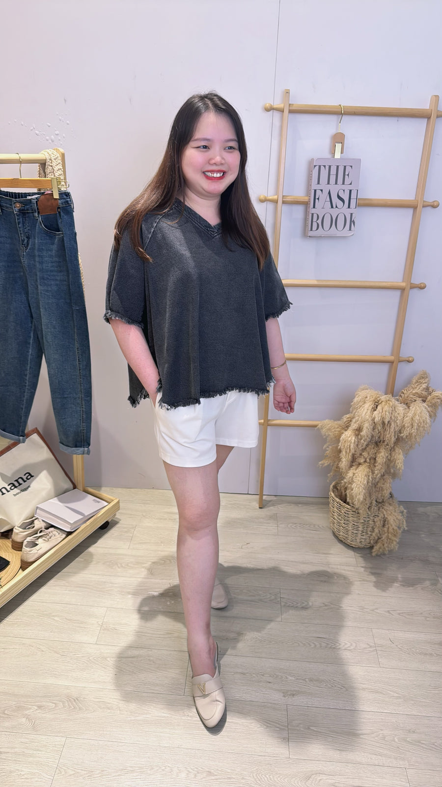 V领牛仔潮流上衣