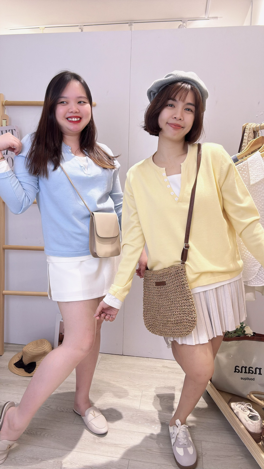 假两件针织长袖上衣