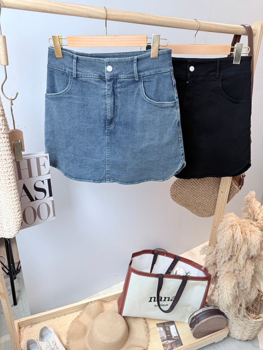 耐看百搭弹力牛仔裤裙