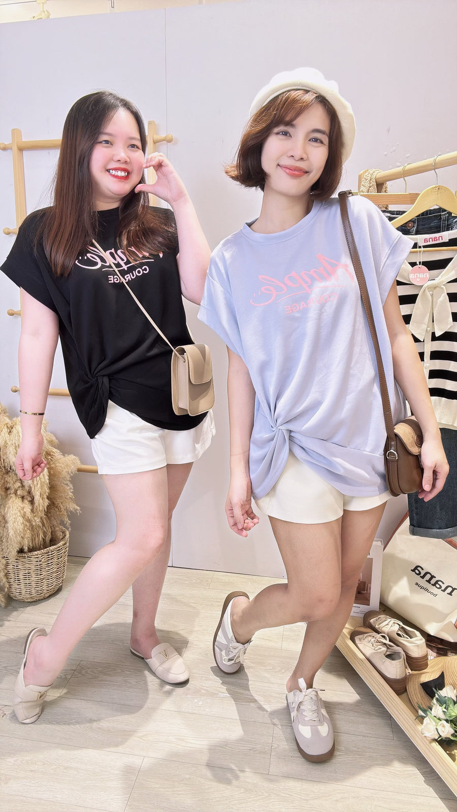 字母太空棉皱褶设计上衣