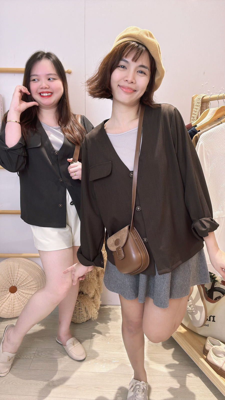 假两件式滑滑微弹西装上衣