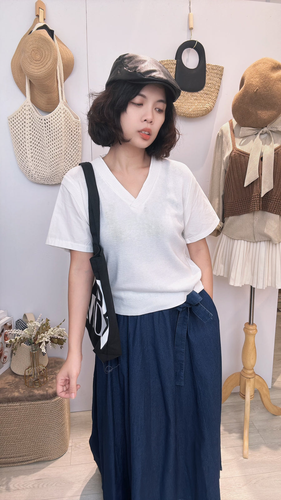 针织并接假两件衬衫上衣
