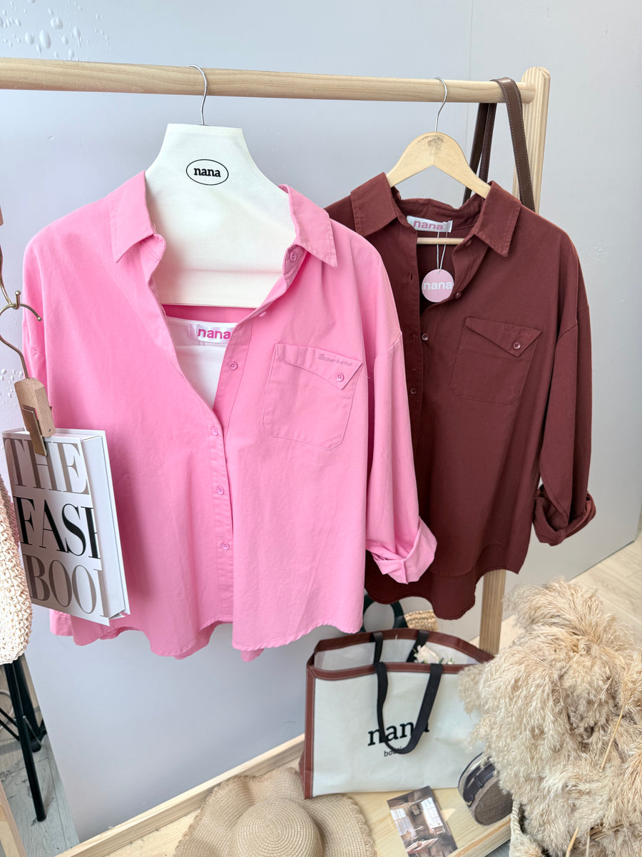 单色水洗软牛仔衬衫