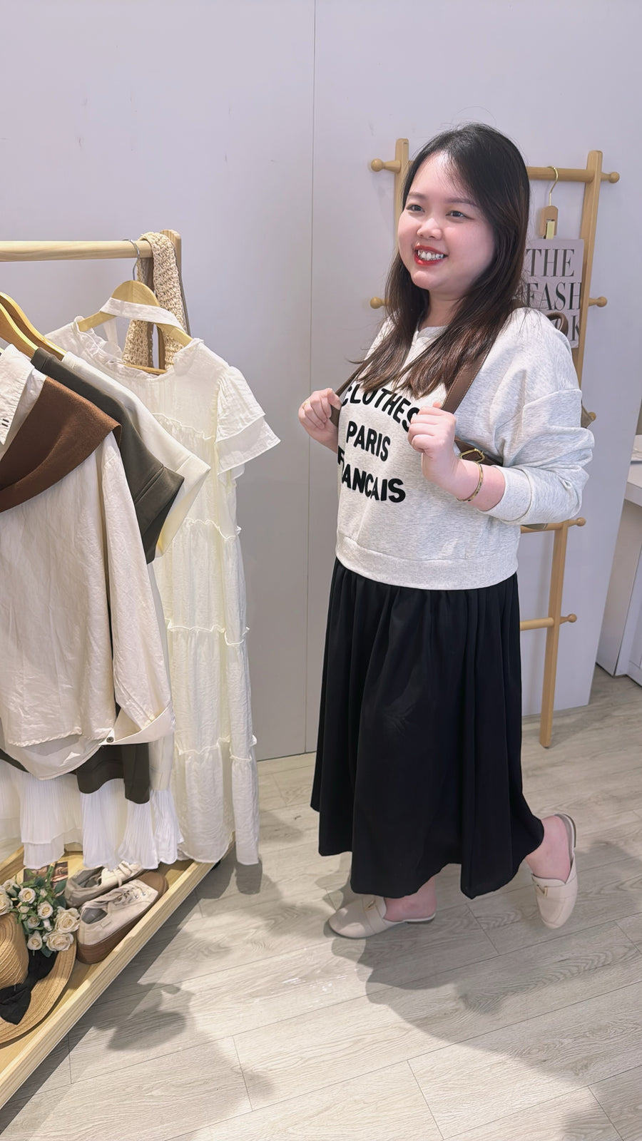 卫衣面料并接雪纺套裙