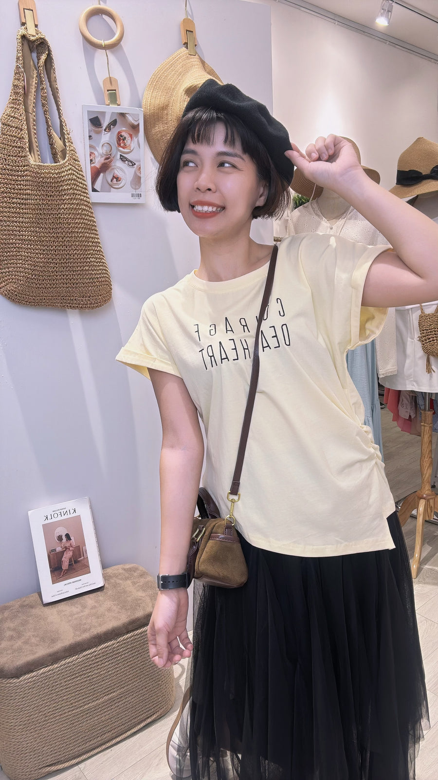 薄棉斜设计字母上衣