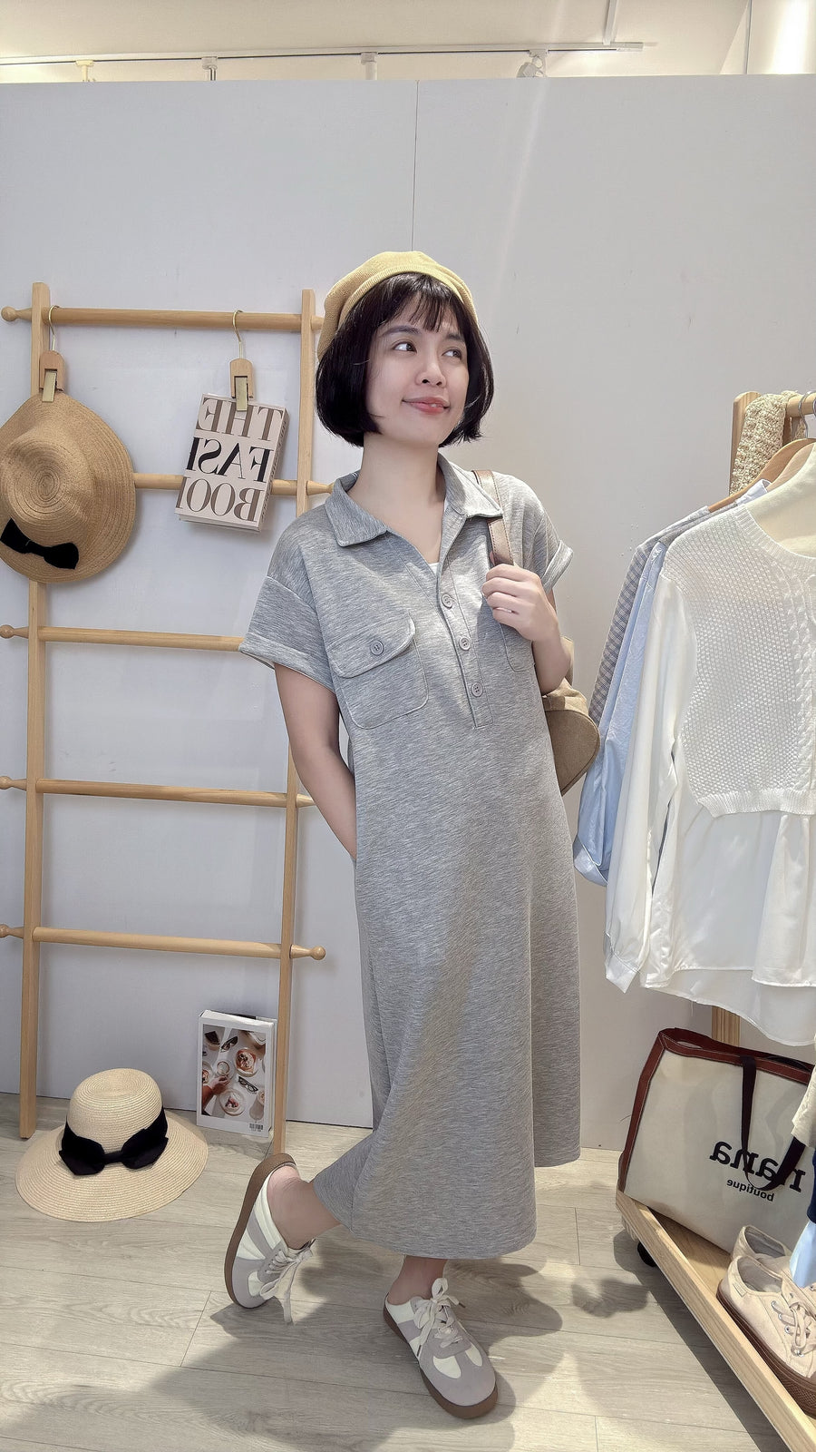 太空棉工装连身裙