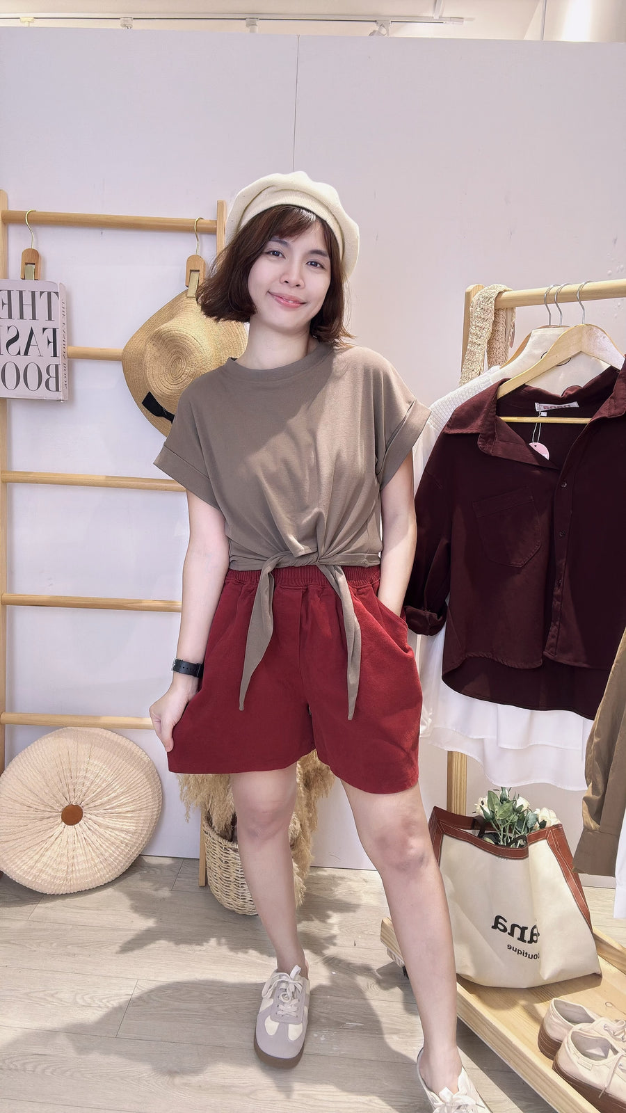 nana经典款绑带收腰好穿棉质上衣