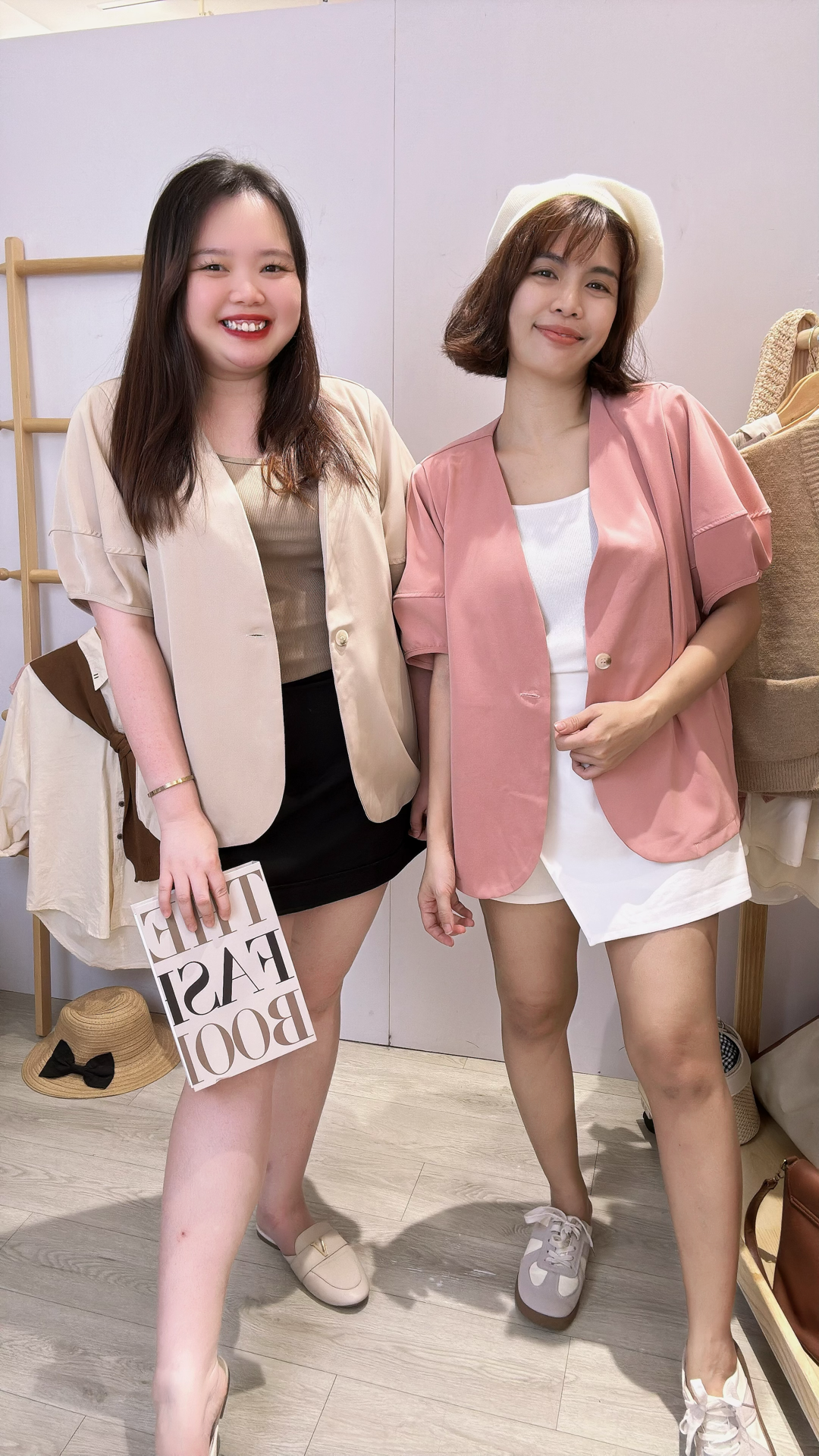 垫肩西装短袖宽松外套