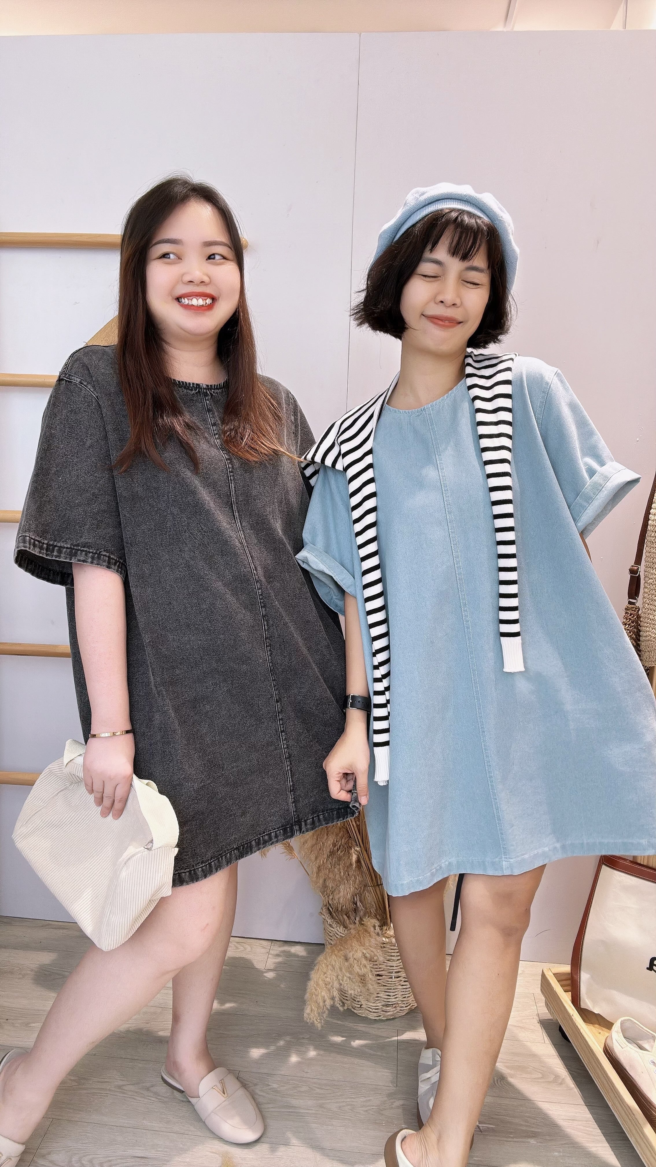 直身牛仔短套裙