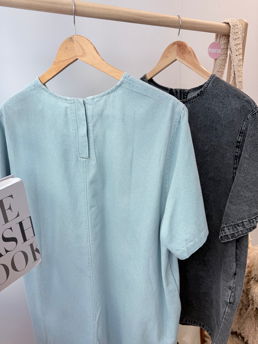 直身牛仔短套裙