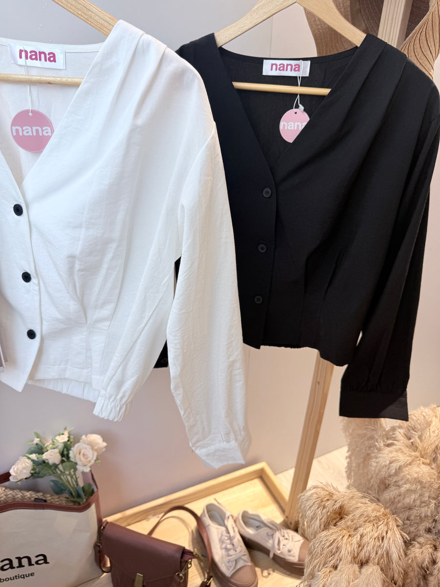 棉麻V领好搭配衬衫