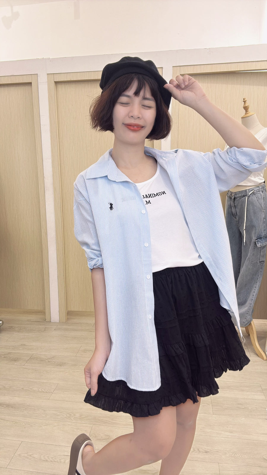 好好看帅气亚麻内搭两件式衬衫