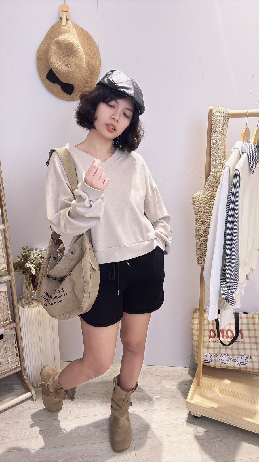 螺纹舒服棉质短上衣