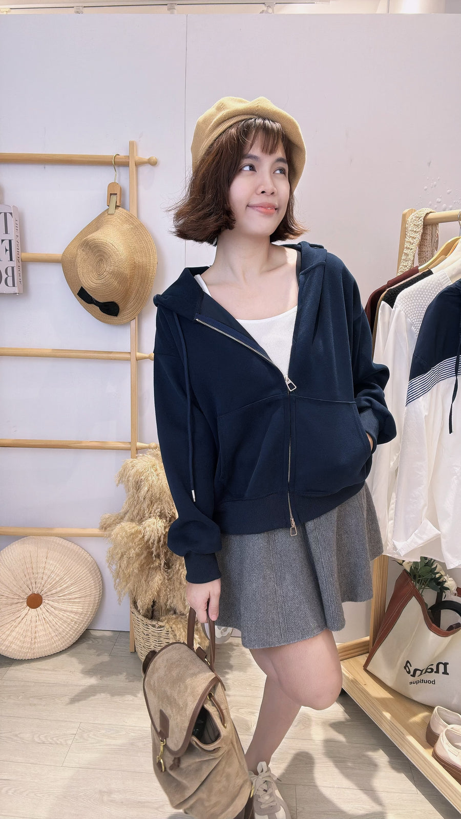 连帽拉链舒服滑小厚卫衣外套