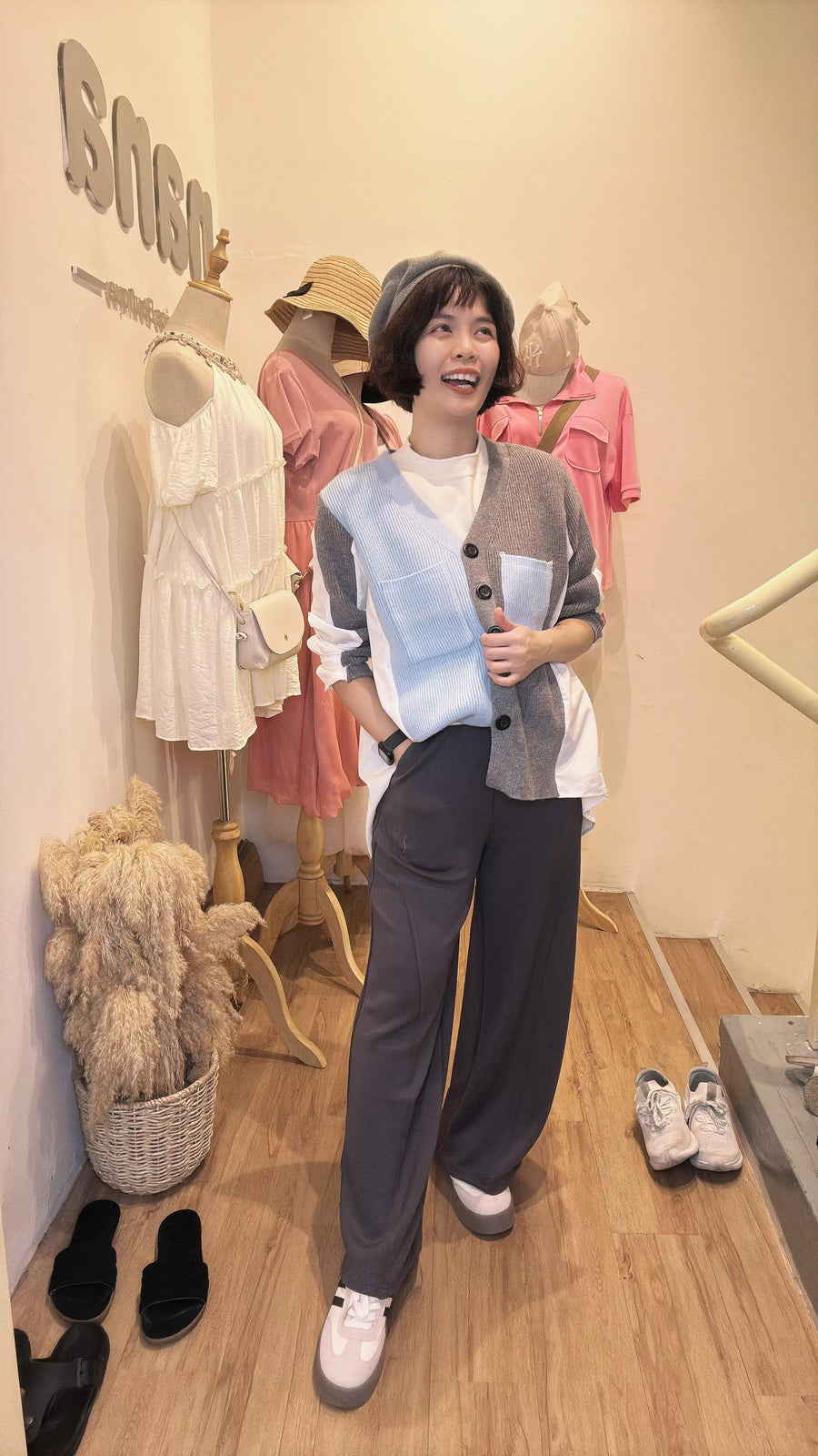 松紧腰太空棉舒服直脚裤