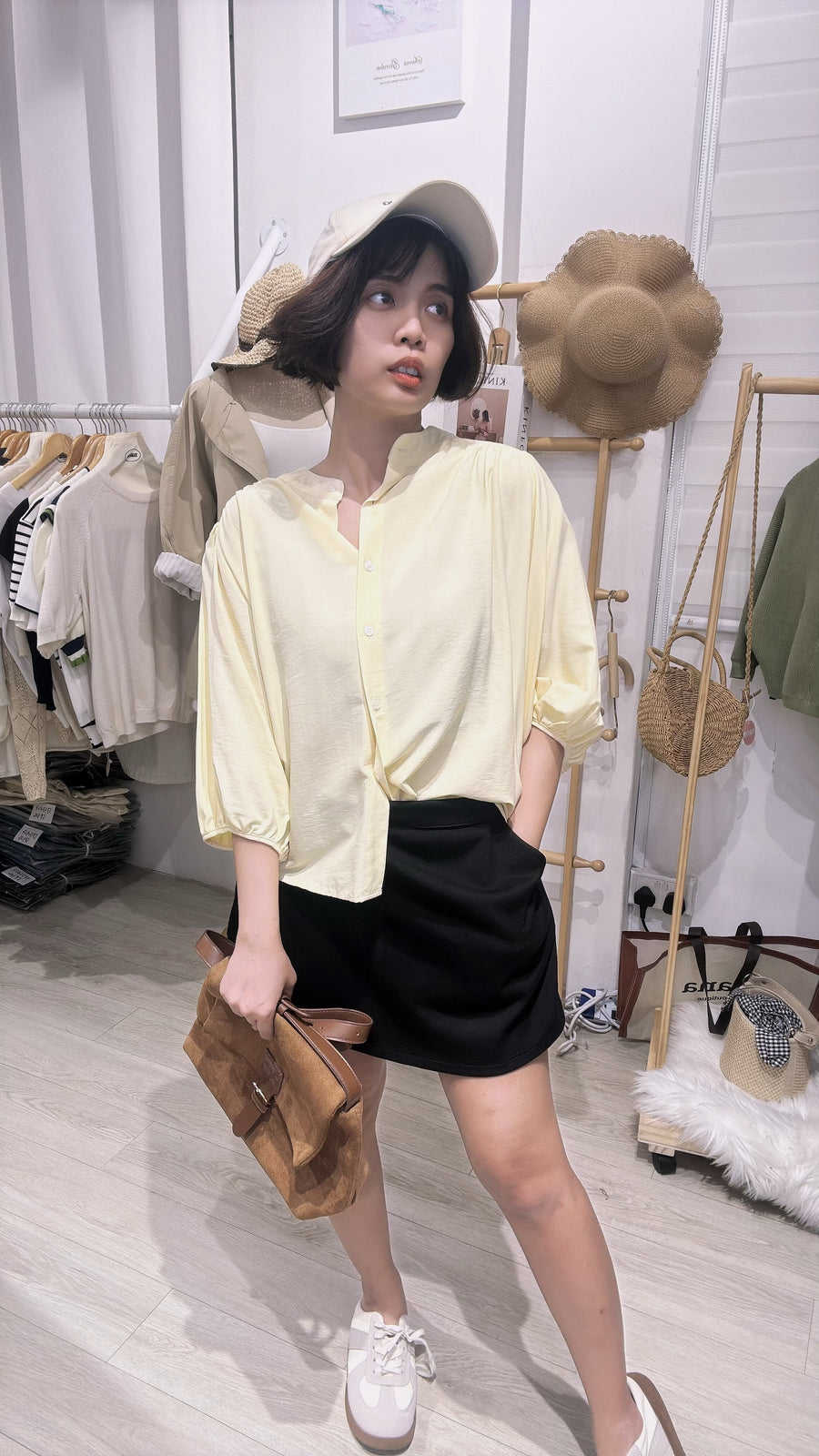 舒服棉麻七分袖衬衫