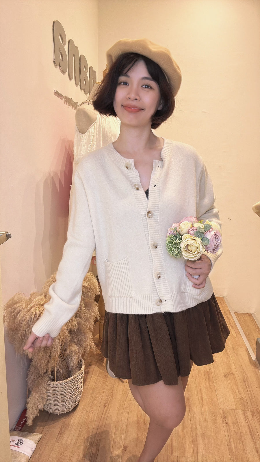 韩版甜美毛毛舒服软软针织外套