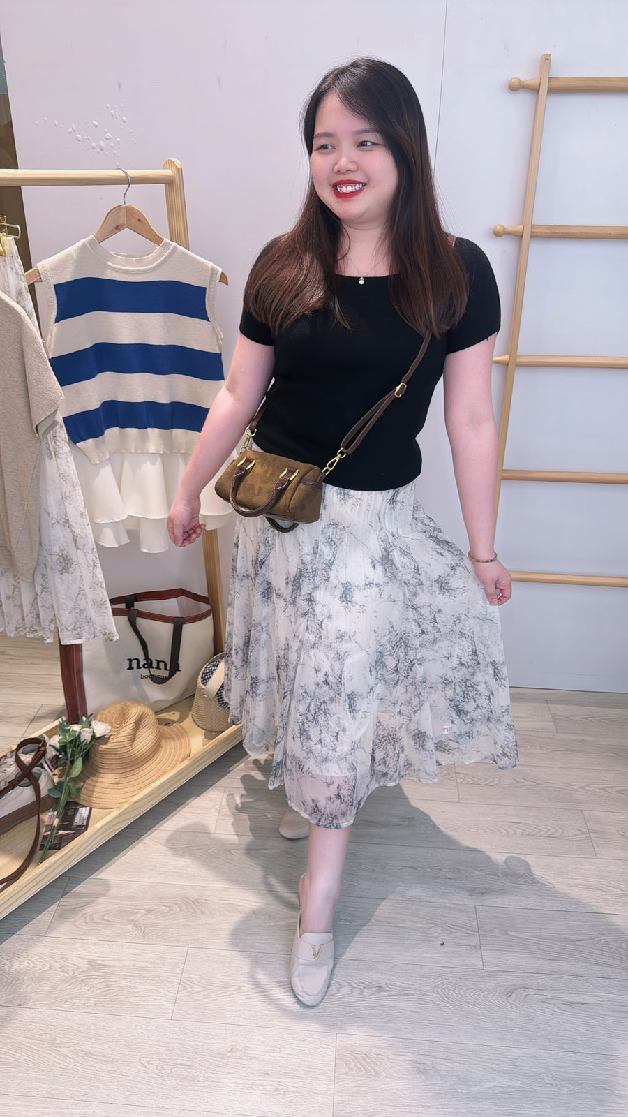 水墨画图案纱裙