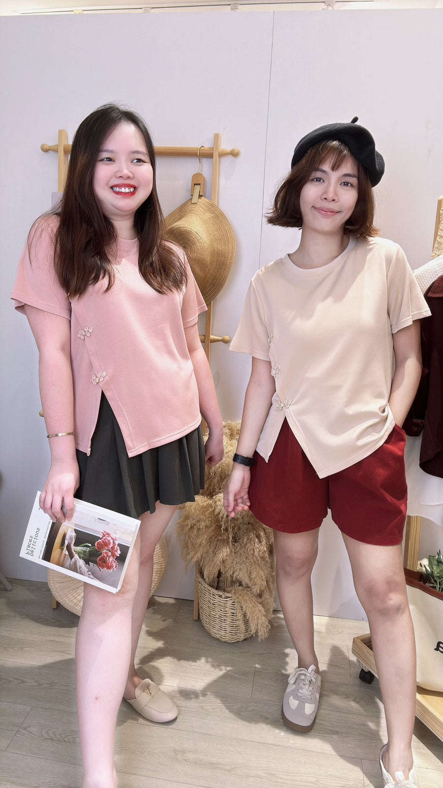 棉质中国结小开叉上衣