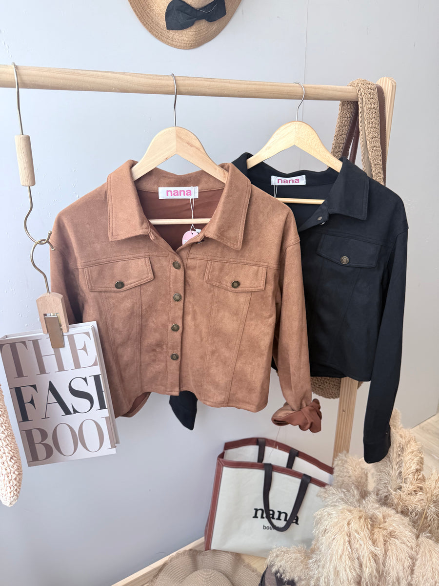 高级滑绒短版长袖外套上衣